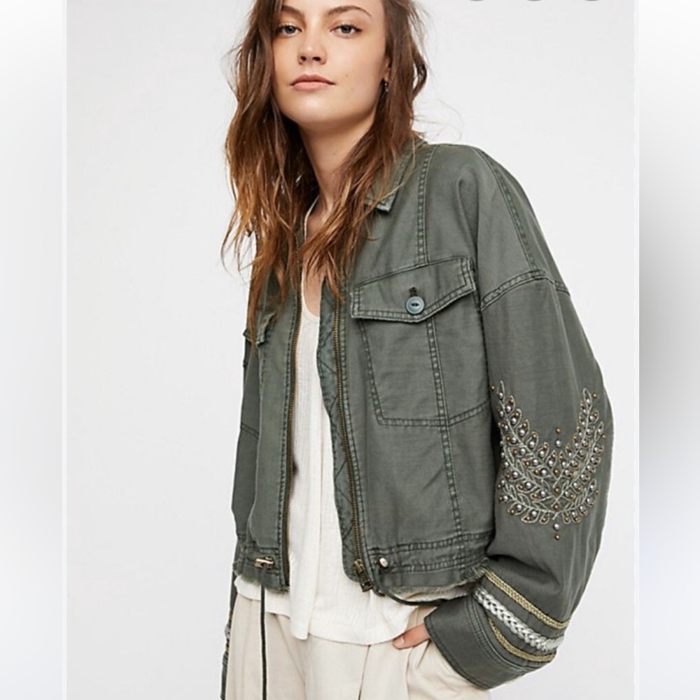 NWT Free People Extreme Crop Military Jacket